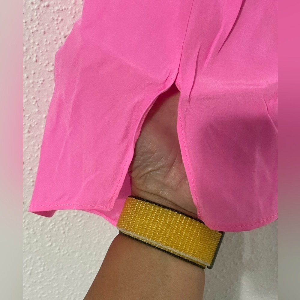 Amanda Uprichard Sleeveless Silk Top in Pink S - Picture 5 of 11